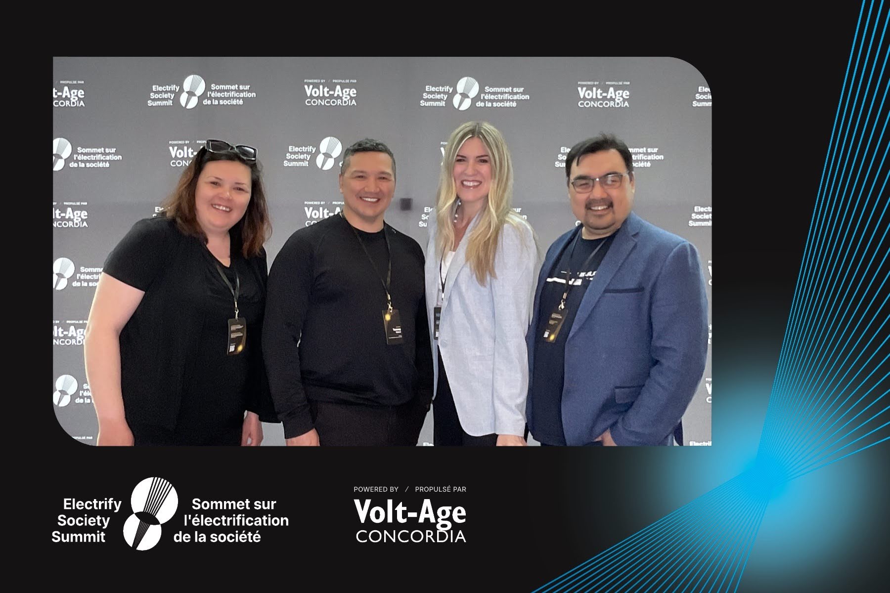 Aphrodite Salas and Climate Leadership Story Hub team members at an event